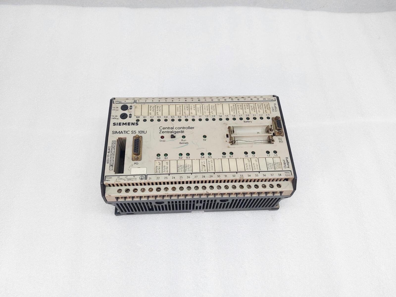 SIEMENS SIMATIC S5 101U 6ES5 101-8UA12 CENTRAL CONTROLLER