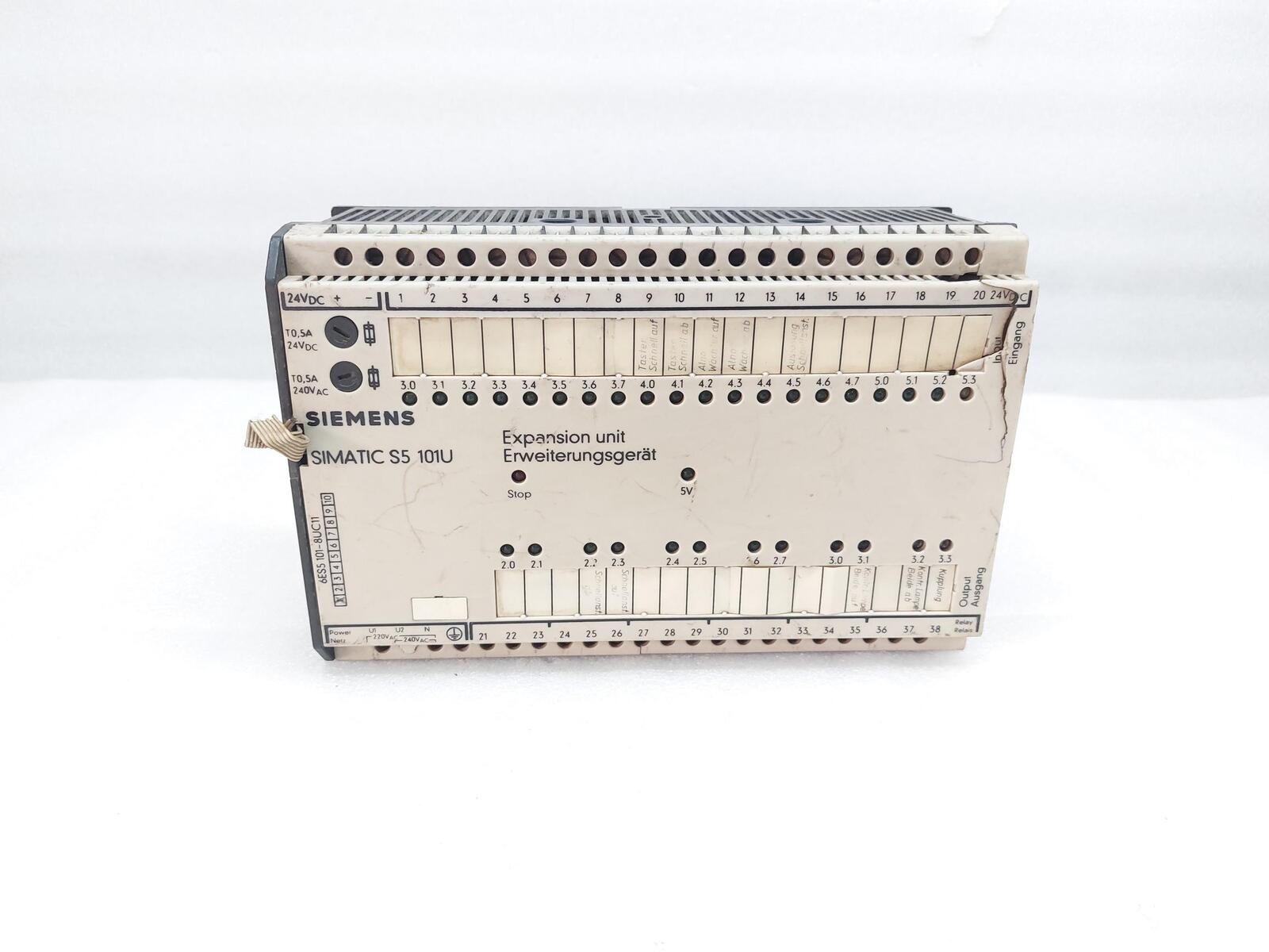SIEMENS SIMATIC S5 101U EXPANSION UNIT 6ES5 101-8UC11