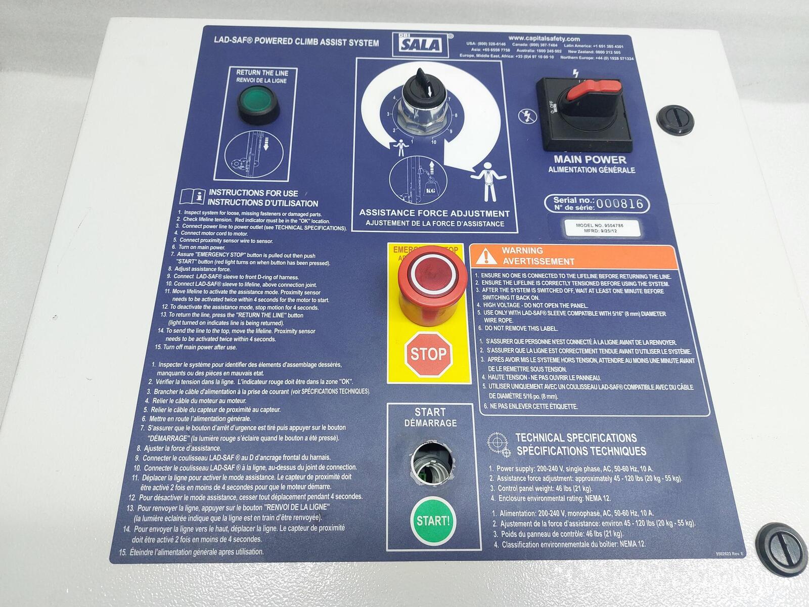 DBI SALA 9504786 POWERED CLIMB ASSIST SYSTEM 9502626 REV.E