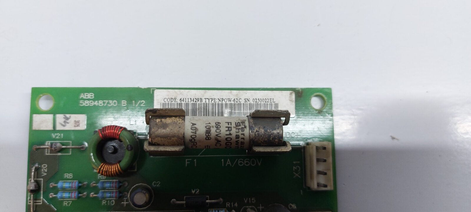 ABB 58948730 B 1/2 POWER SUPPLY CIRCUIT BOARD
