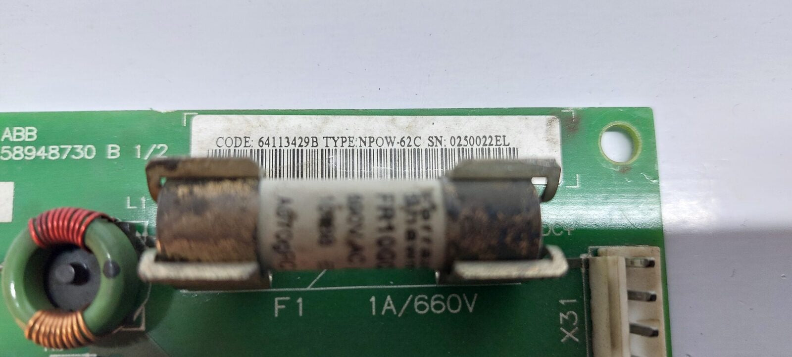 ABB 58948730 B 1/2 POWER SUPPLY CIRCUIT BOARD