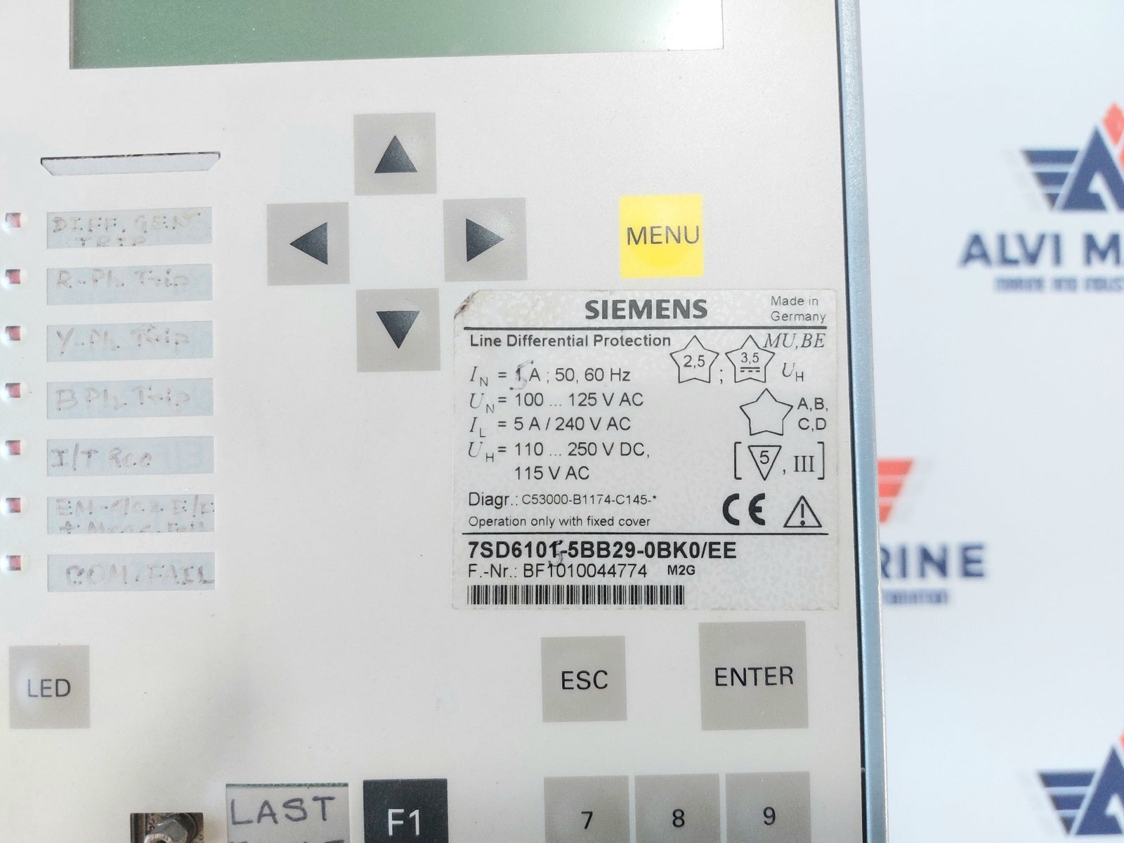 SIEMENS SIPROTEC 7SD6101-5BB29-0BK0/EE LINE DIFFERENTIAL PROTECTION RELAY 7SD61