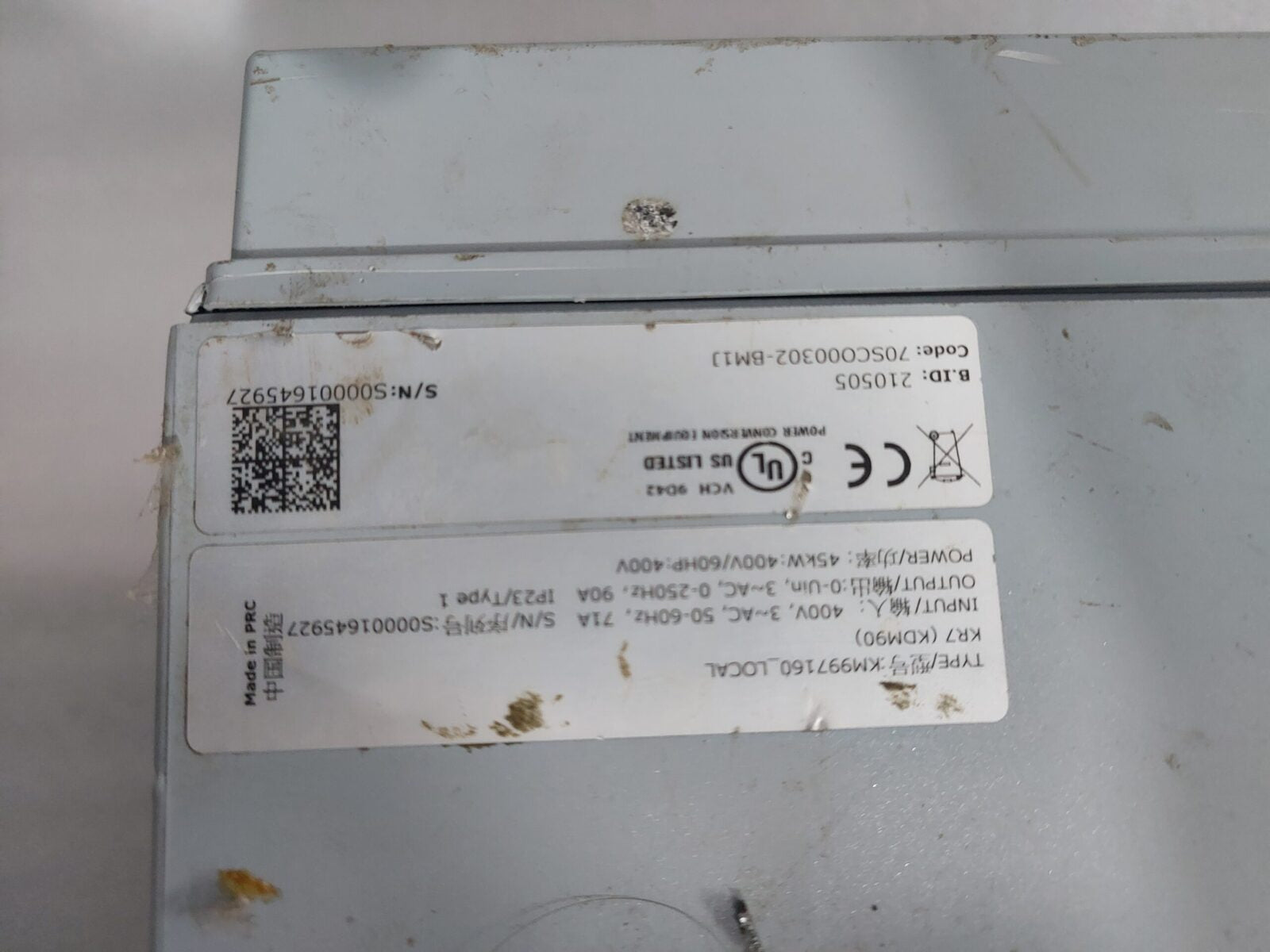 KONE KM997160_LOCAL FREQUENCY INVERTER DRIVE 90A