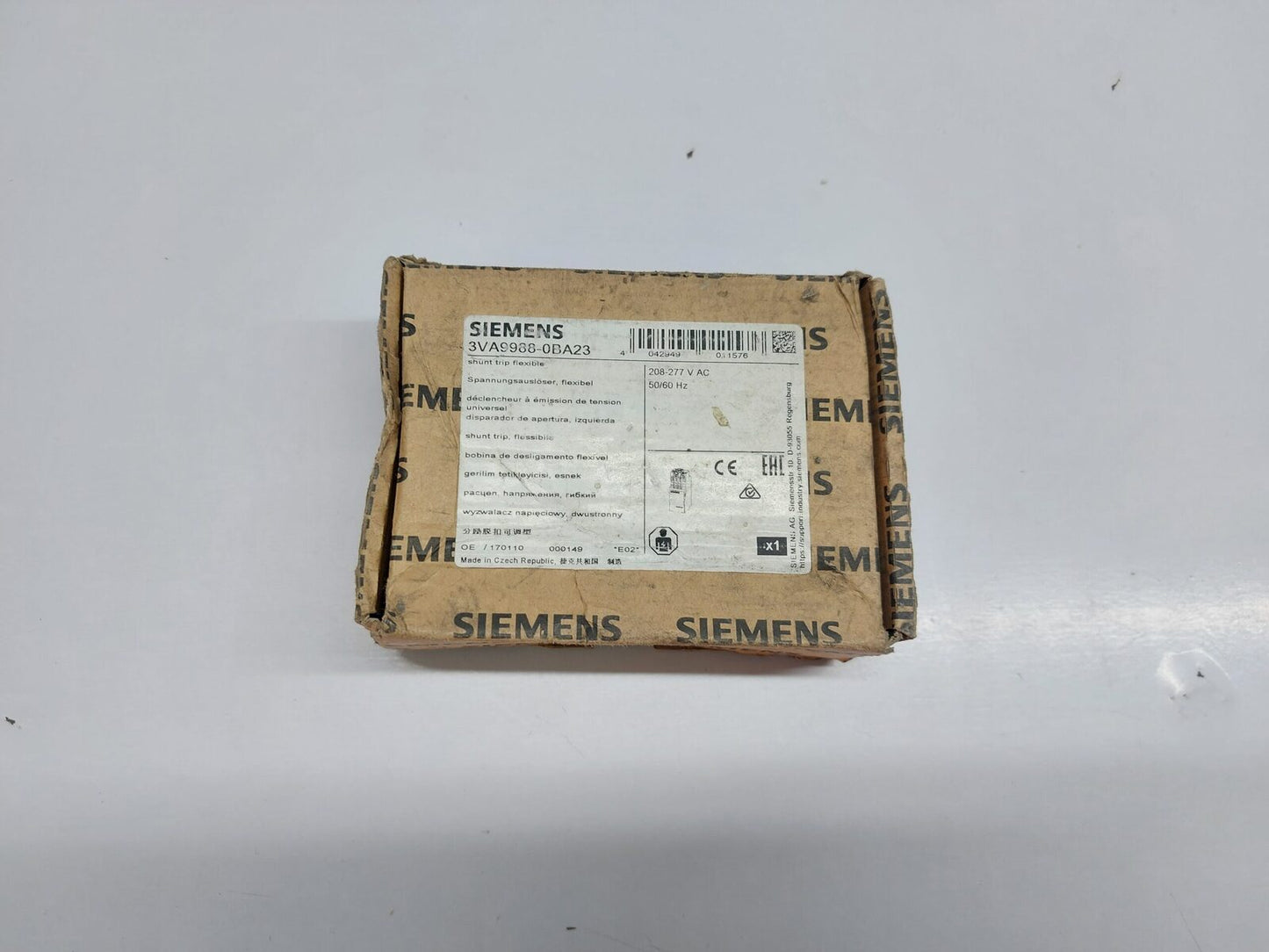 SIEMENS 3VA9988-0BA23 SHUNT RELEASE 208-277 VAC