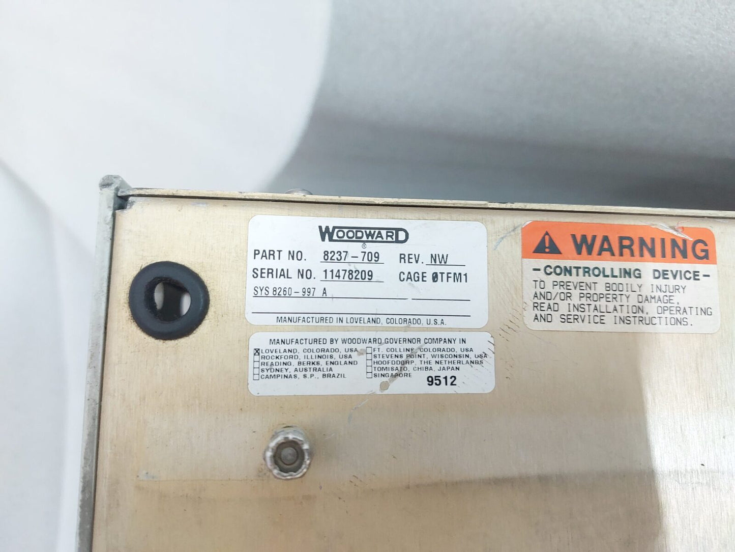 WOODWARD 8237-709 509 DIGITAL CONTROL SYSTEMWOODWARD 8237-709 509 DIGITAL CONTROL SYSTEM