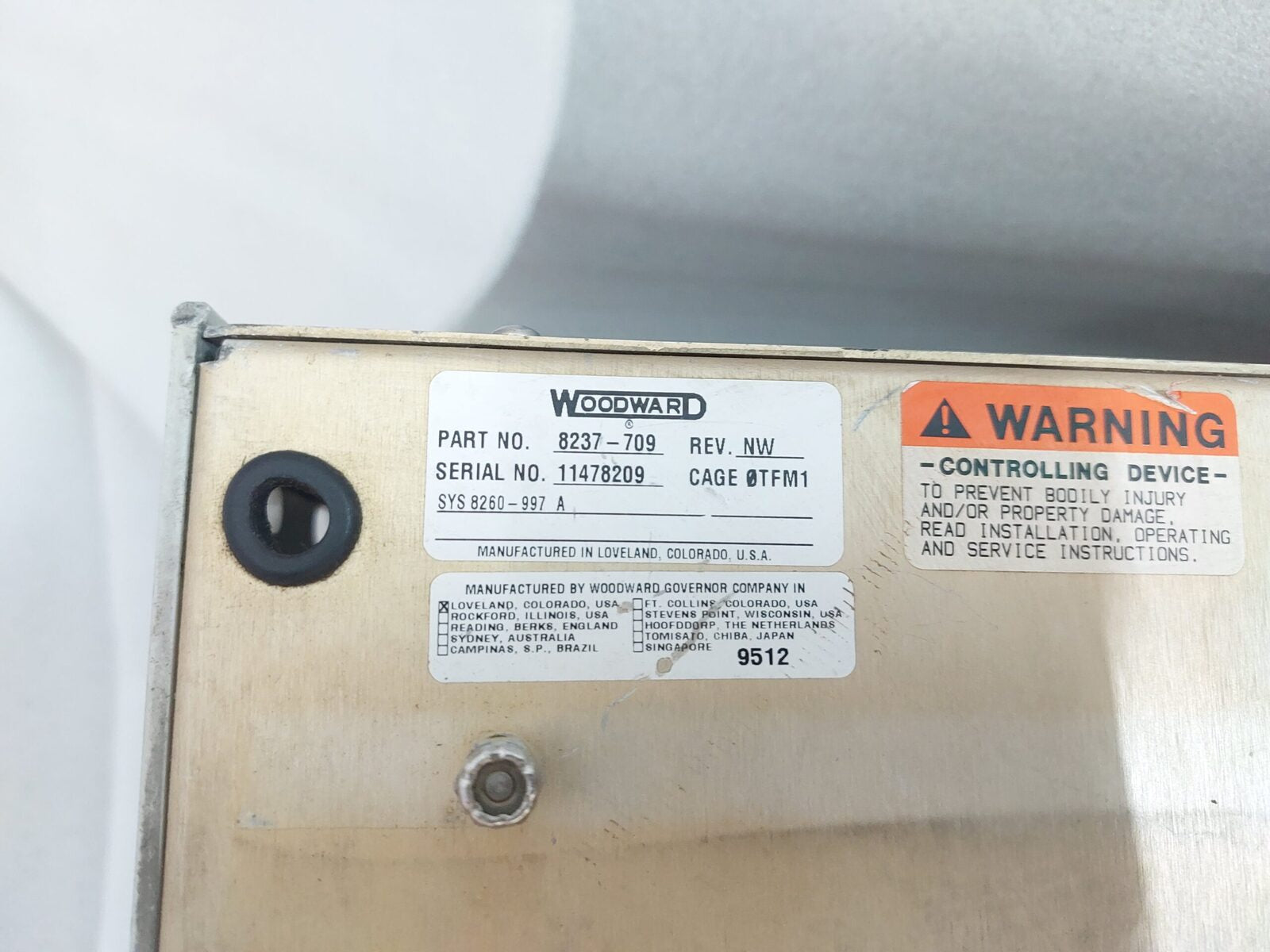 WOODWARD 8237-709 509 DIGITAL CONTROL SYSTEMWOODWARD 8237-709 509 DIGITAL CONTROL SYSTEM