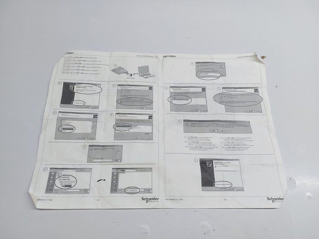 SCHNEIDER ELECTRIC SR2 USB01 USB PROGRAMMABLE CABLE ZELIO-920400