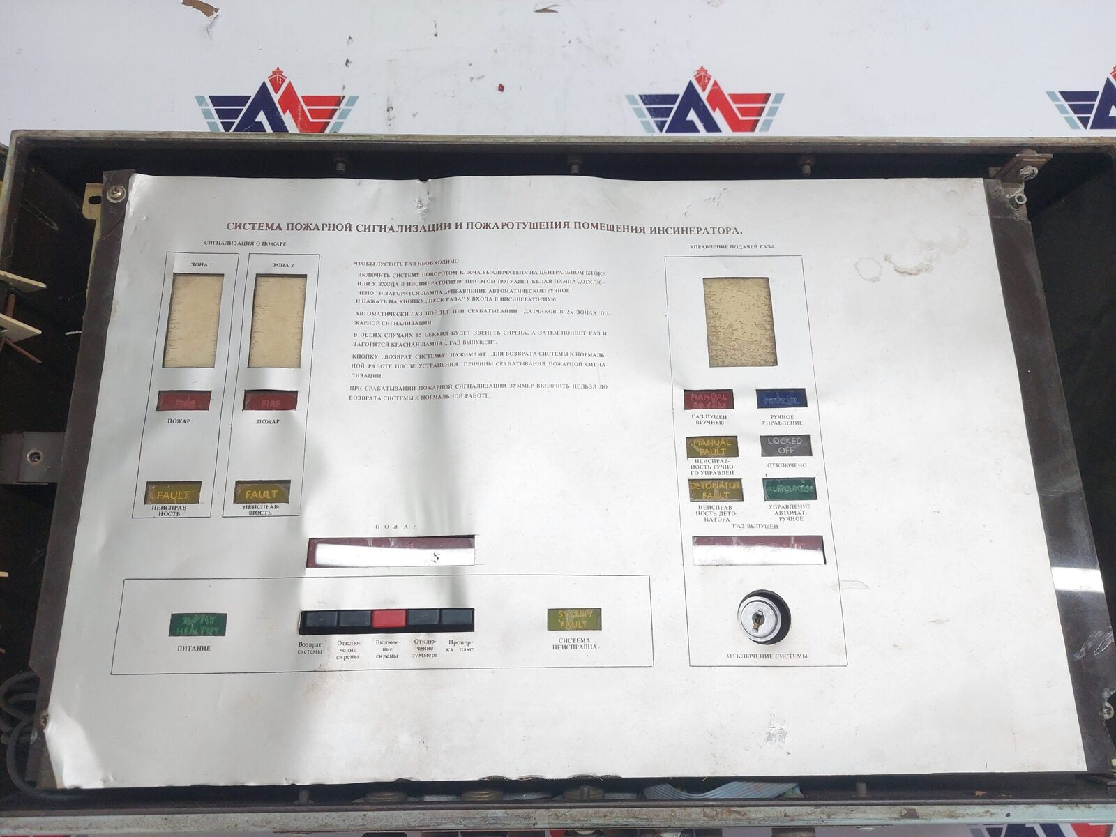 FIRE ALARM AND FIRE EXTINGUISHING SYSTEM OF THE INCINERATOR ROOM