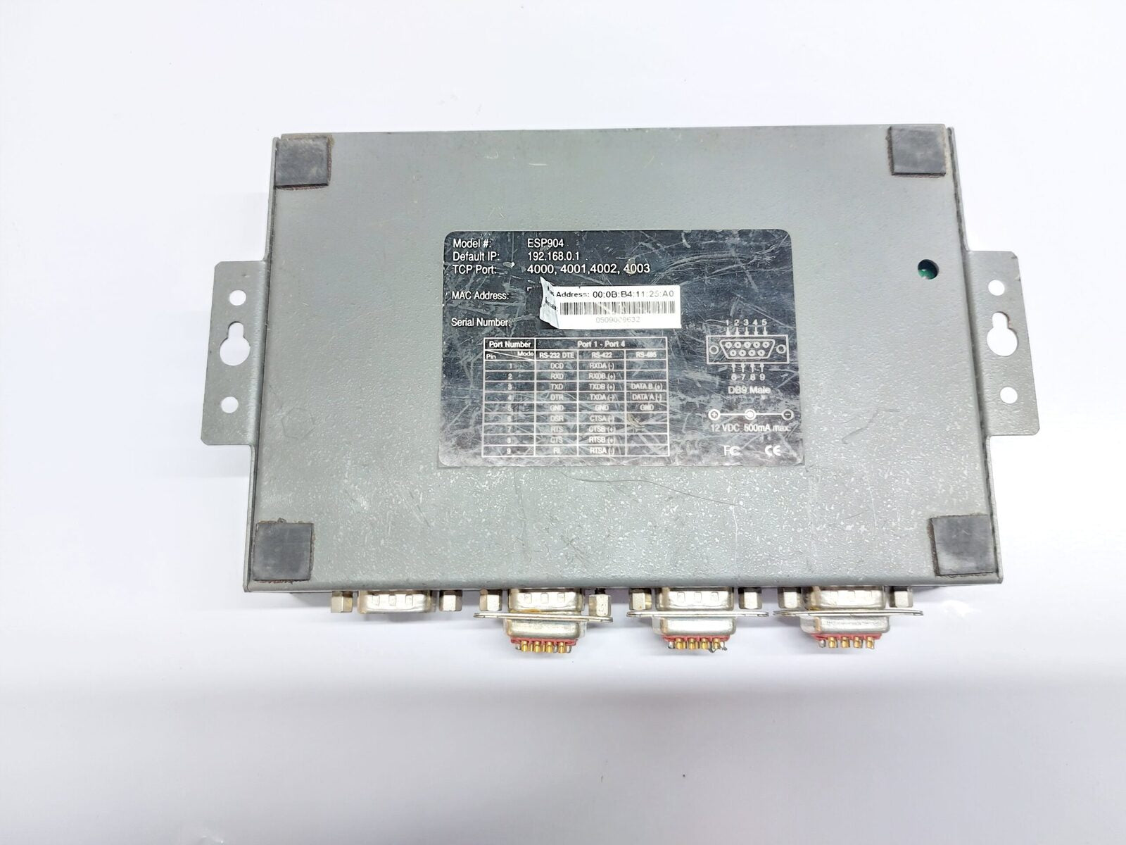 B&B ELECTRONICS VLINX ESP904 ETHERNET SERIAL SERVER ESP904