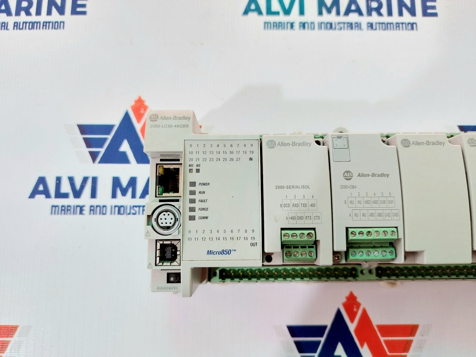 ALLEN BRADLEY MICRO850 2080-LC50-48QBB SER A I/O PLC ETHERNET I/P CONTROLLER