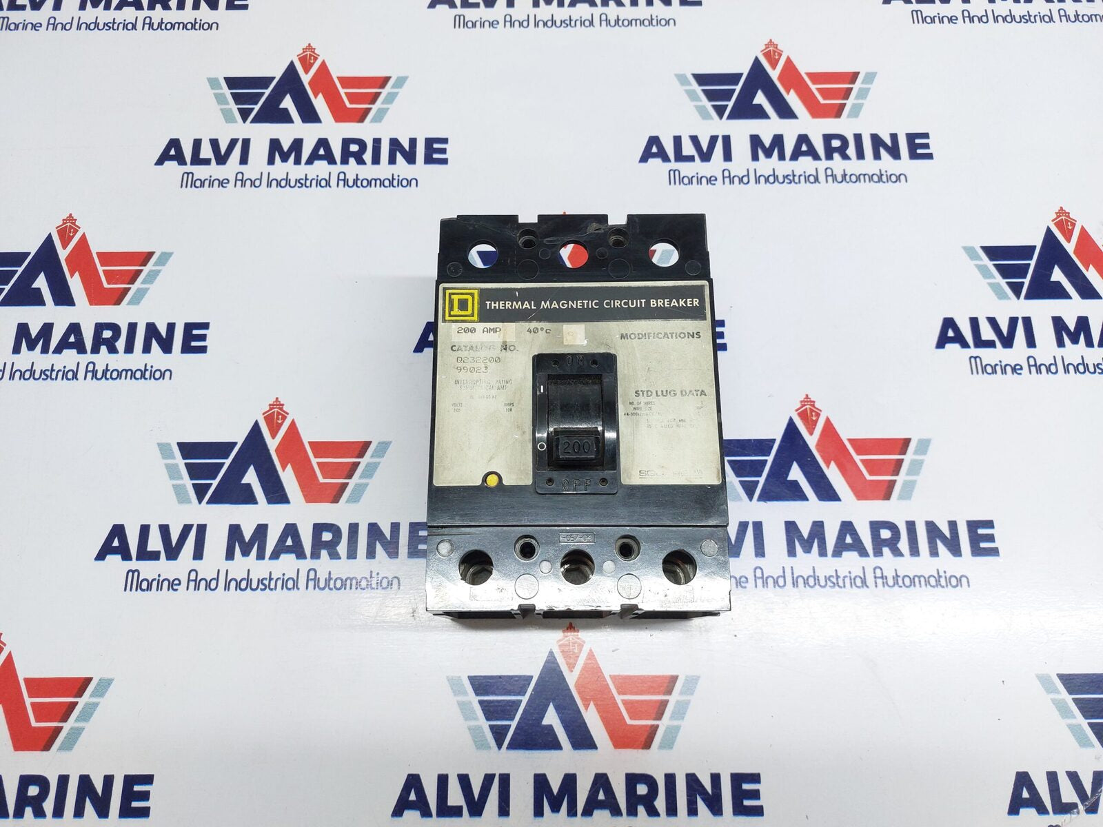 SQUARE D STD LUG DATA THERMAL MAGNETIC CIRCUIT BREAKER 200A
